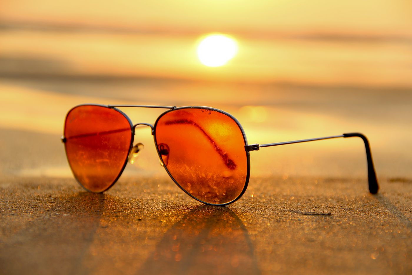 Amber aviator sunglasses