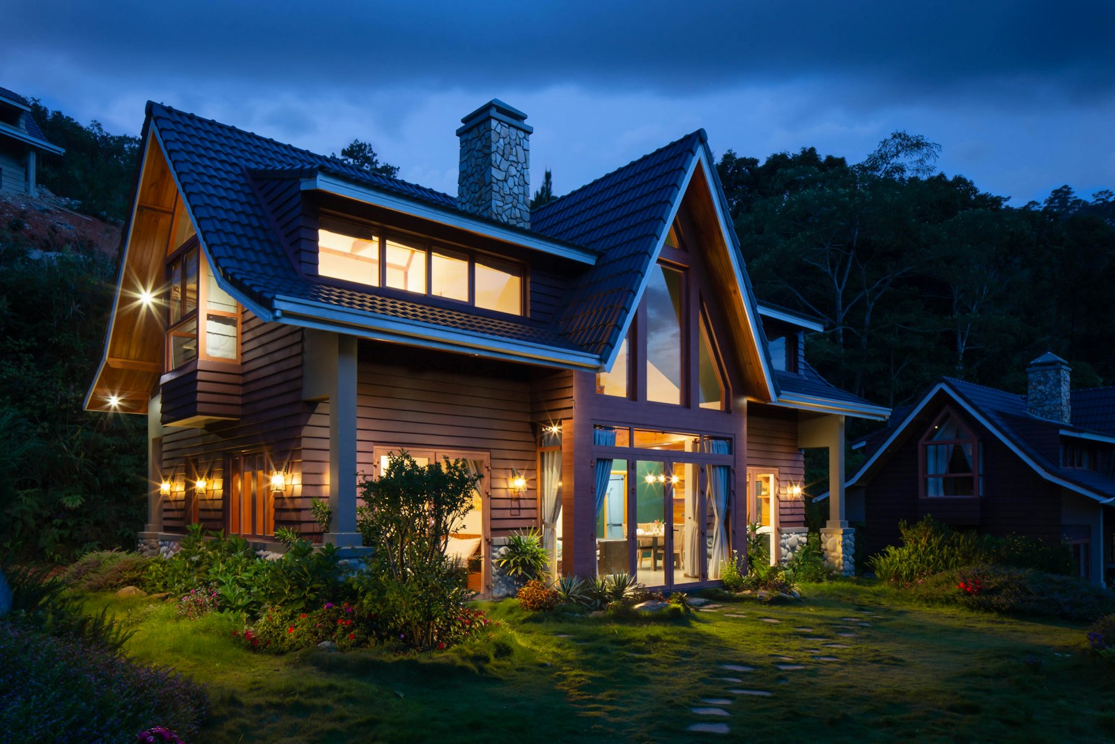 A new home at dusk