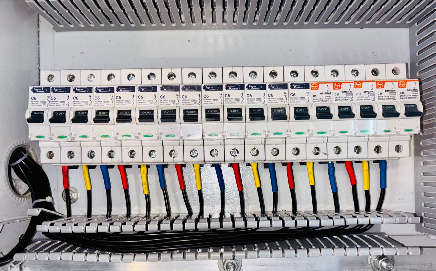 Color-coded residential electrical panel