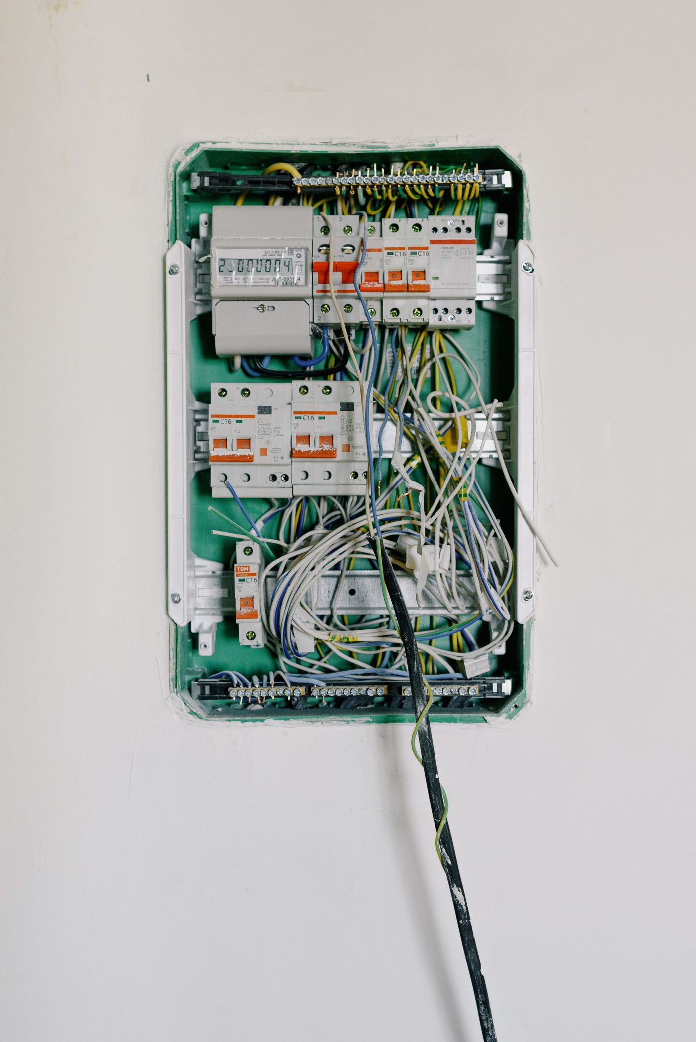 A neatly wired, labeled electrical panel