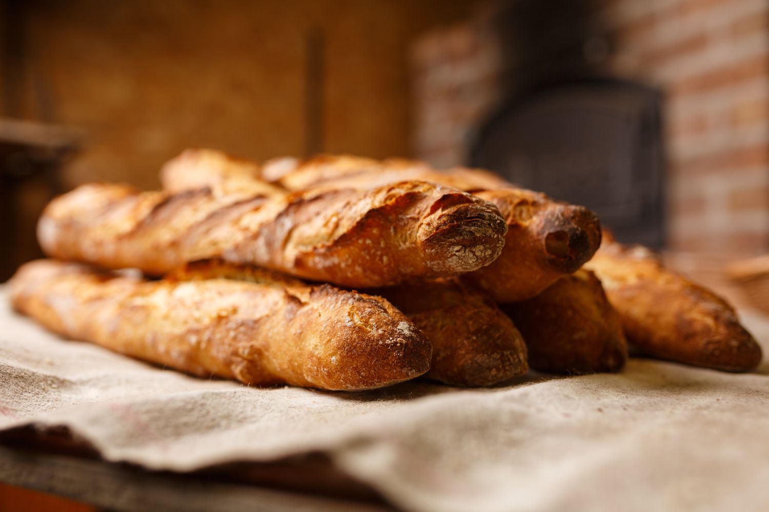 Golden loaves on cloth