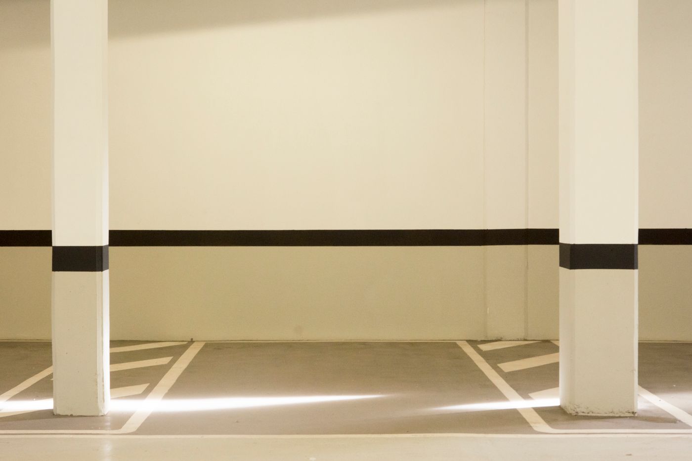 Garage bay with a fresh epoxy coating