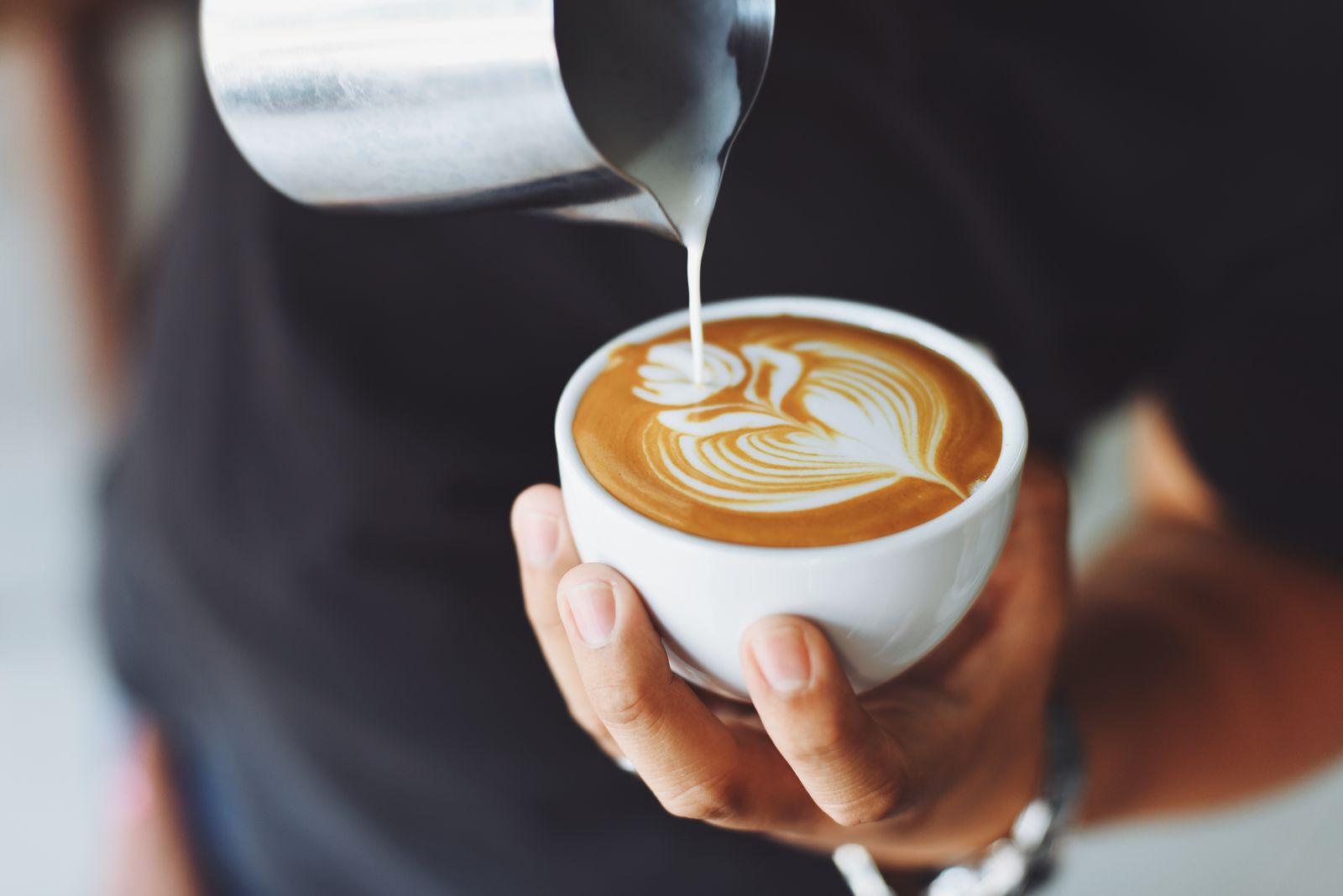 Latte being poured