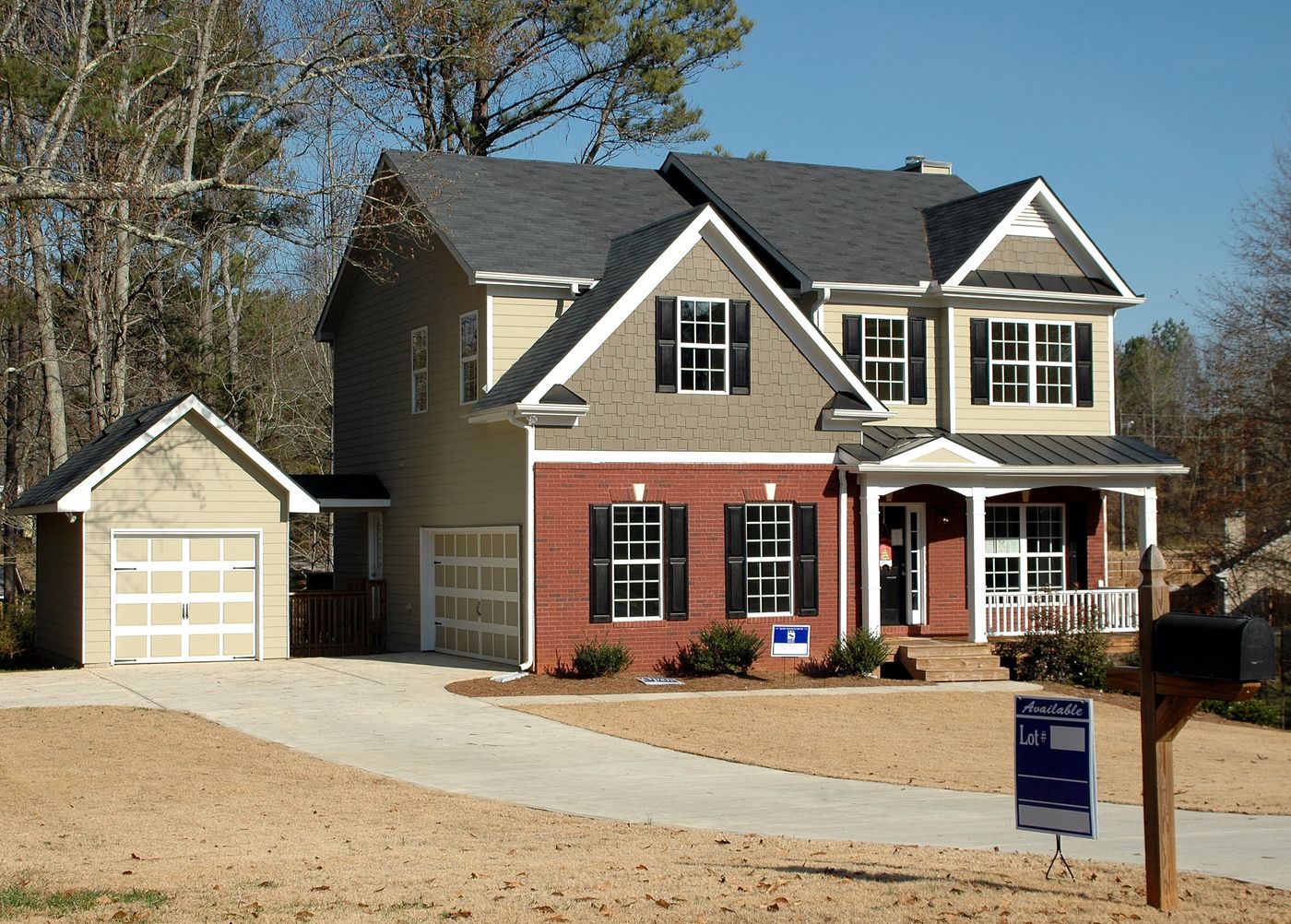 A home under a clear sky