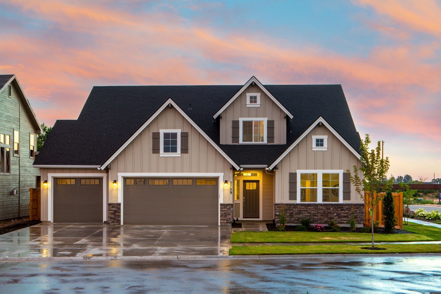 Home with garage and clean roofline