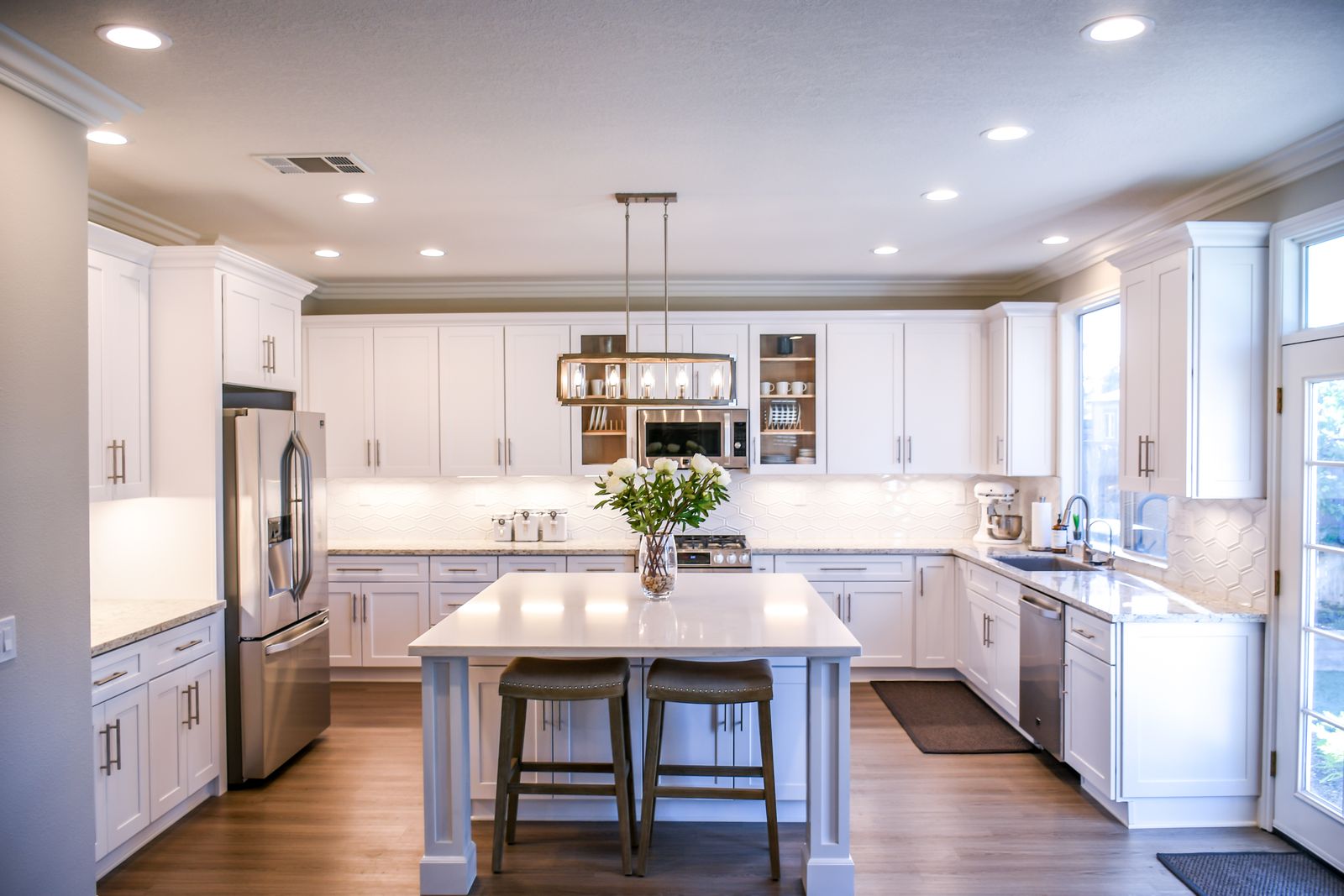 Bright renovated white kitchen