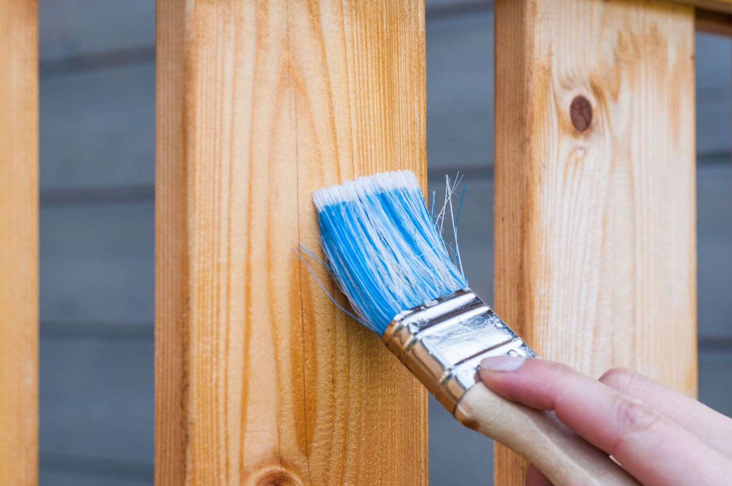 A brush laying a clean line of fresh paint