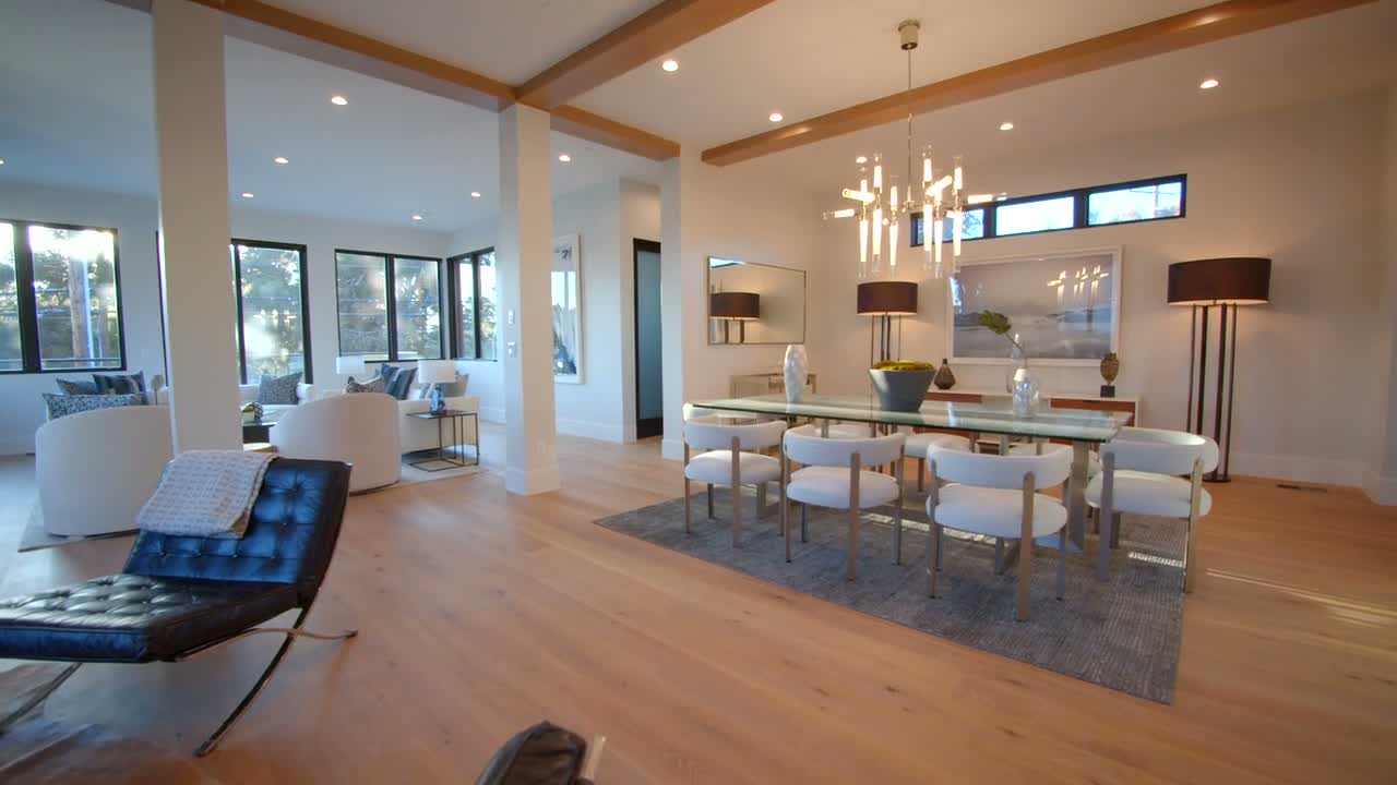 A bright, freshly painted open-plan interior