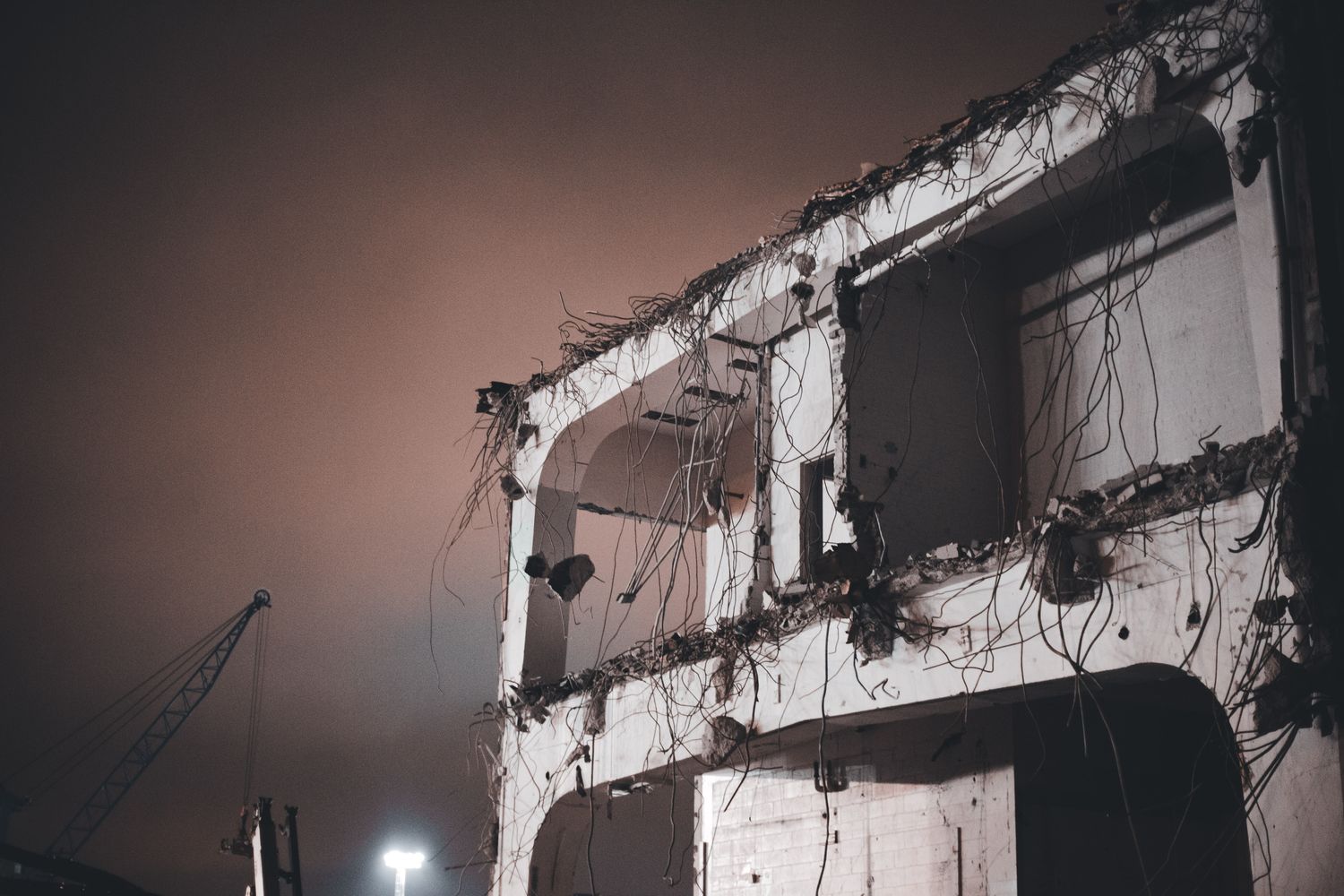 Building stripped back during demolition