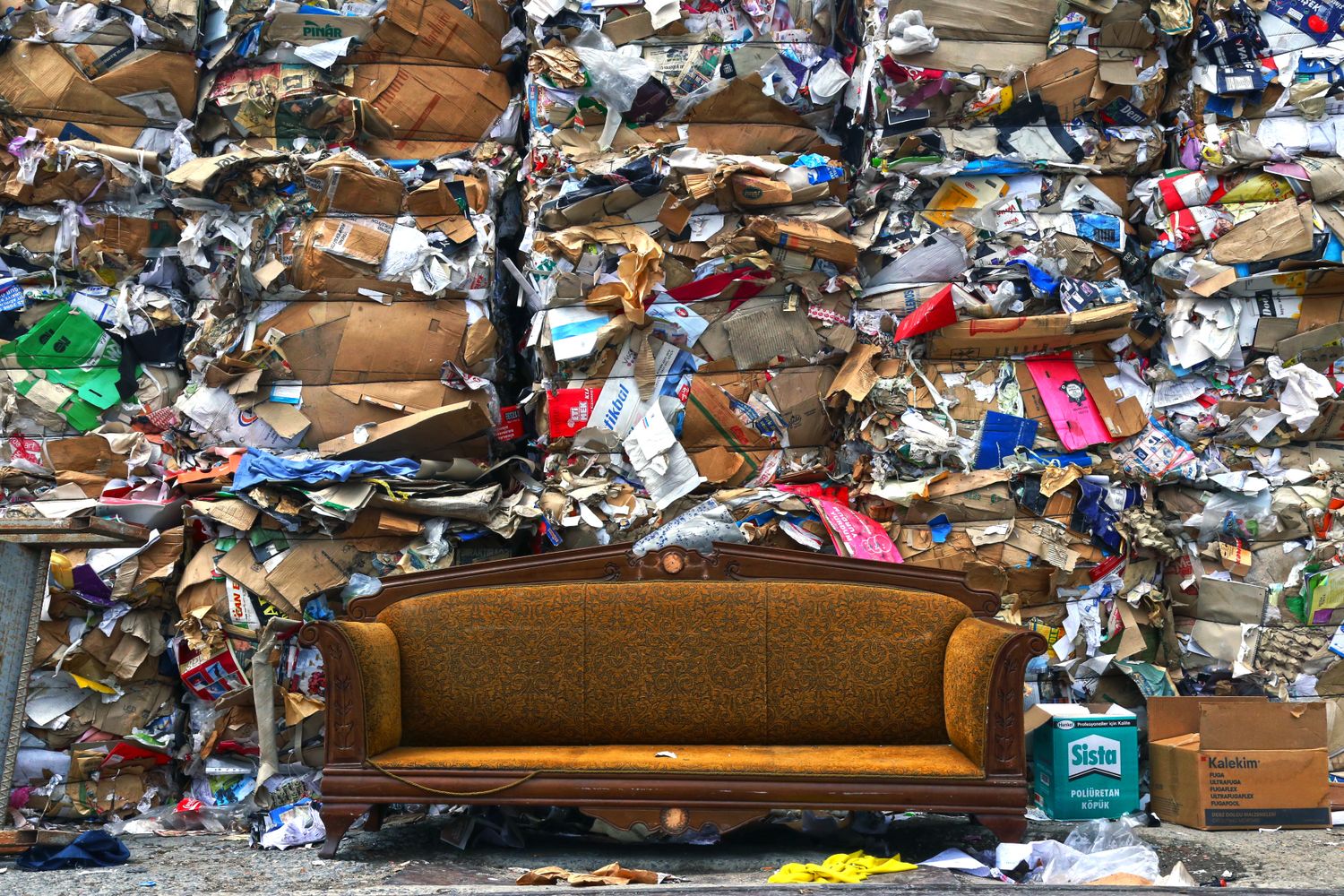 Old sofa and bulk waste for removal